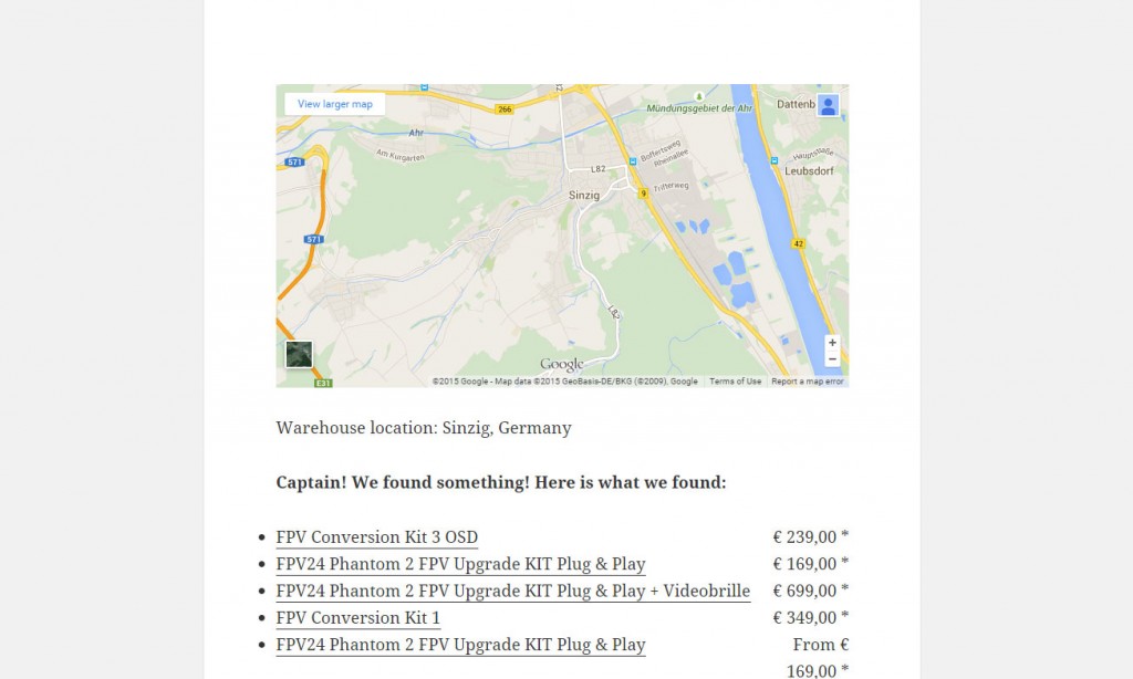 3DR distributor and price list search